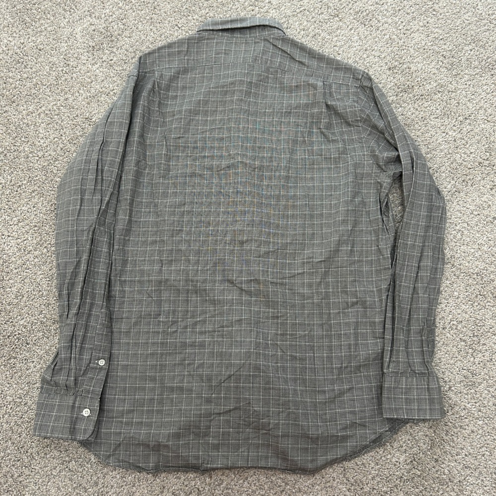 Polo Ralph Lauren Button Up XL Grey Glen Plaid RL Twill Cotton Shirt Long Sleeve - Picture 7 of 7